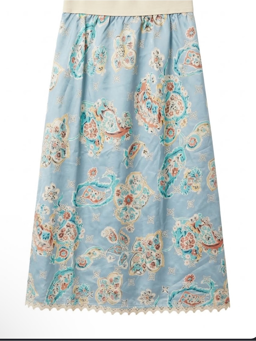 SZ 2 RUTH PAISLEY MIDI EYELET AND CROCHET SKIRT teacher